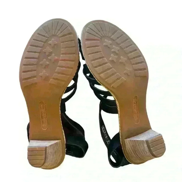2/$30 Timberland Earthkeepers Woven Montvale Black Leather  Ankle Strap Sandals - Picture 4 of 10